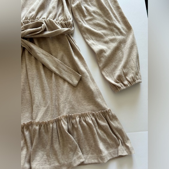 Alaster Queen Cotton Long Sleeve Mini Dress Oatmeal/Beige size Large - Picture 3 of 6